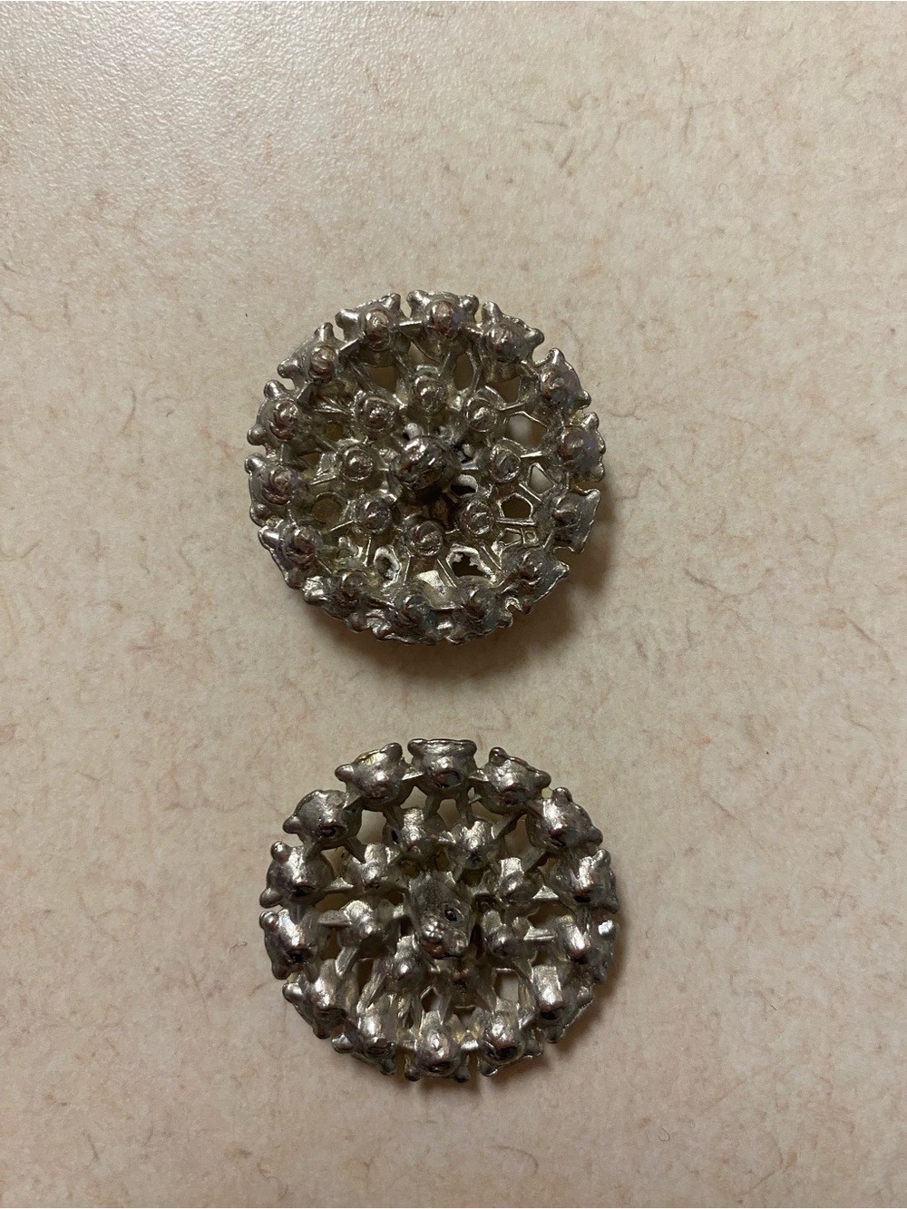 Vintage Rhinestone Cluster Round Buttons - Picture 3 of 5